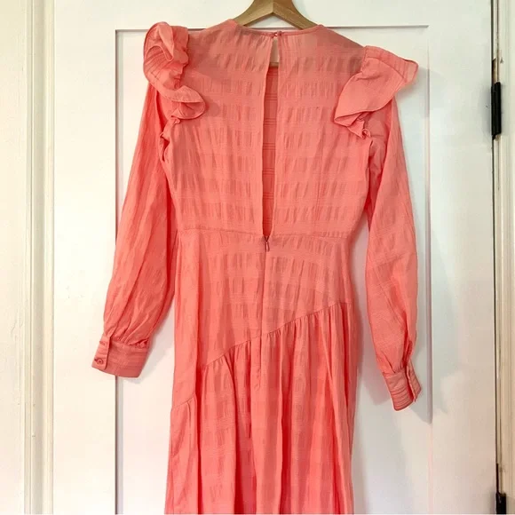 NWT Topshop Check Dress in Coral - Picture 4 of 5